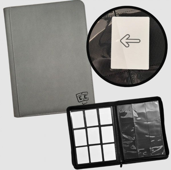 TCG Guru 9-Pocket Zipper Binder (360 Karten) - grau