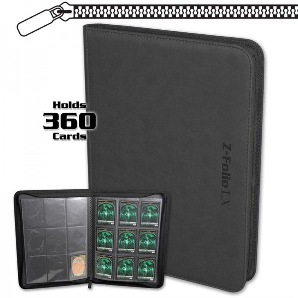 BCW Zipper-Z-Folio 9-Pocket LX Portfolio Binder (360 Karten) - schwarz