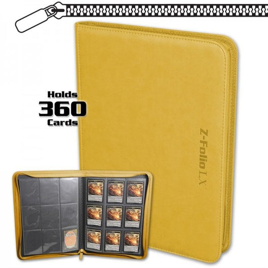 BCW Zipper-Z-Folio 9-Pocket LX Portfolio Binder (360 Karten) - gelb