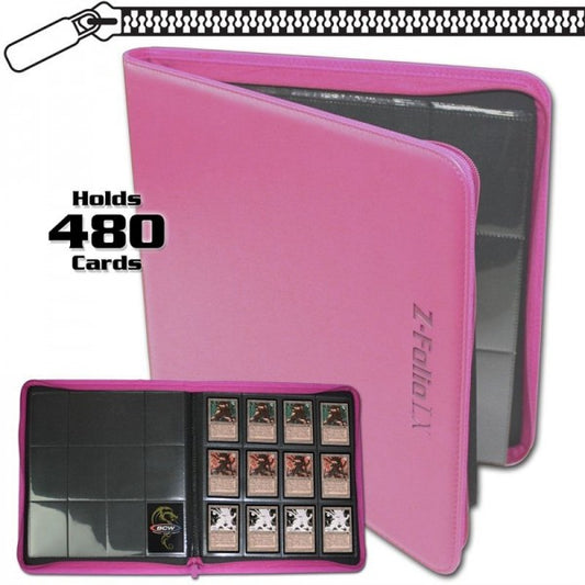 BCW Zipper-Z-Folio 12-Pocket LX Portfolio Binder (480 Karten) - pink