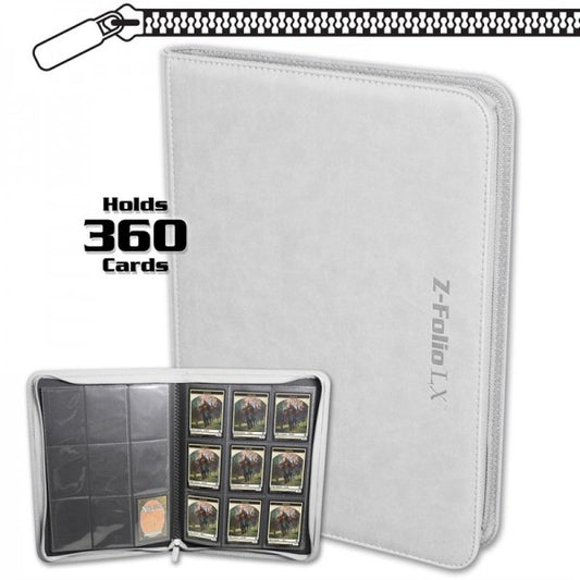 BCW Zipper-Z-Folio 9-Pocket LX Portfolio Binder (360 Karten) - weiß